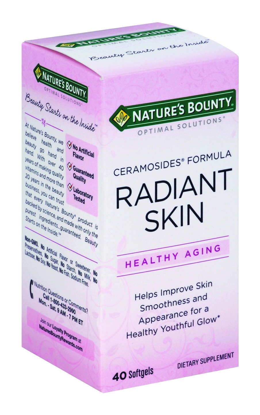 slide 1 of 8, Nature's Bounty Optimal Solutions Radiant Skin Ceramocides, 40 ct