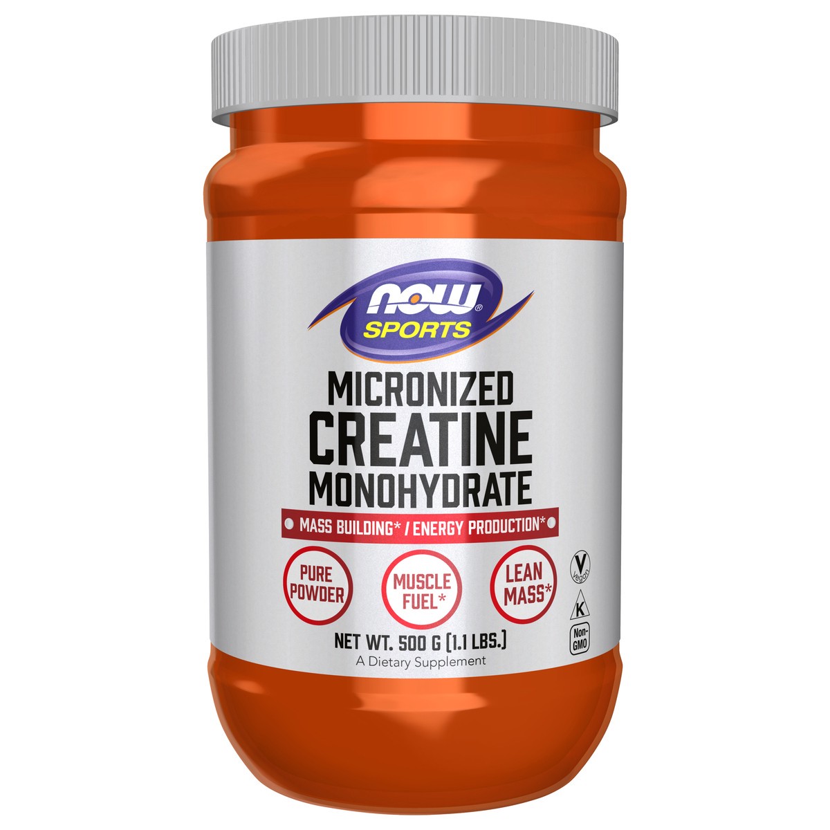 slide 1 of 5, NOW Creatine Monohydrate, Micronized Powder - 1.1 lbs. (500 g), 1 ct