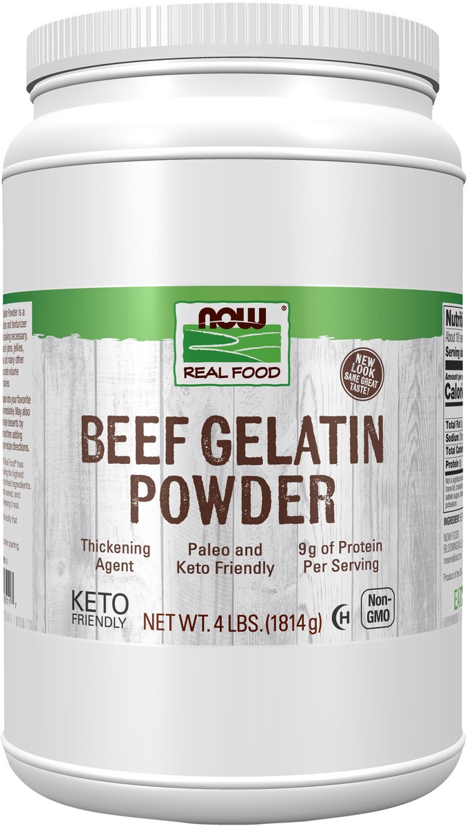 slide 3 of 10, NOW Natural Foods Beef Gelatin Powder - 4 lbs., 4 lb