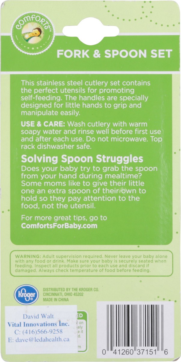 slide 4 of 10, Comforts 12+ Months Fork & Spoon Set 1 ea, 1 ct