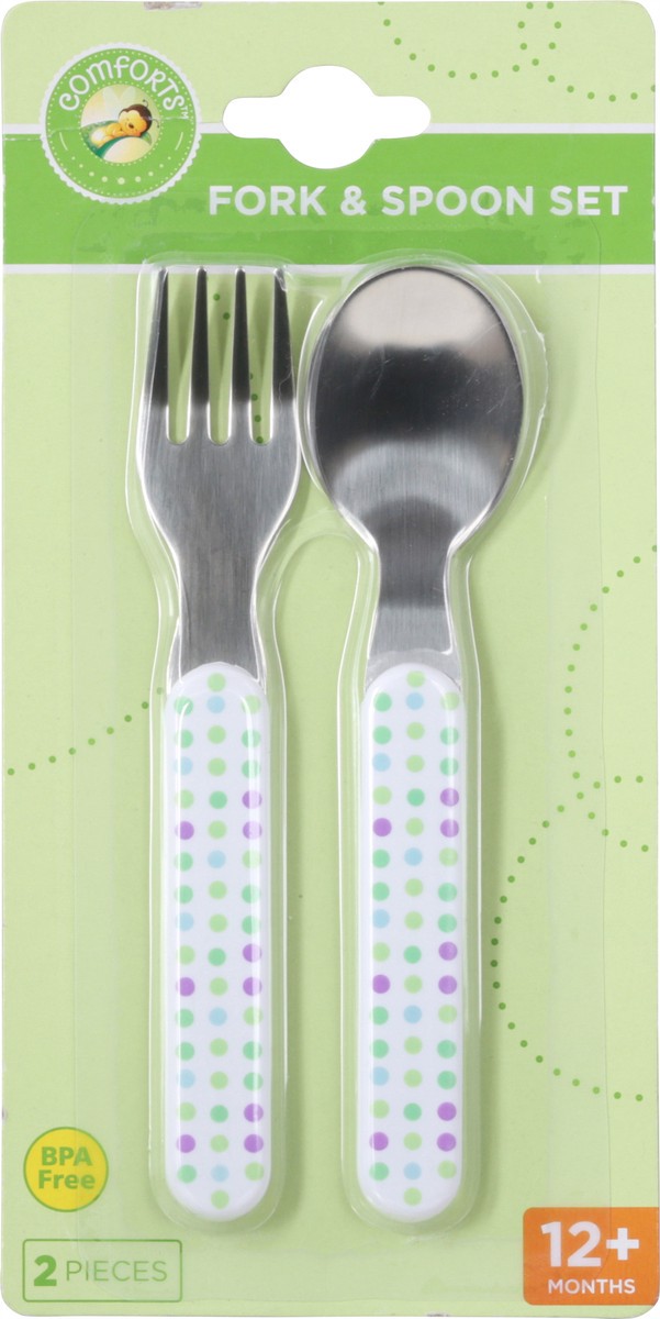 slide 8 of 10, Comforts 12+ Months Fork & Spoon Set 1 ea, 1 ct