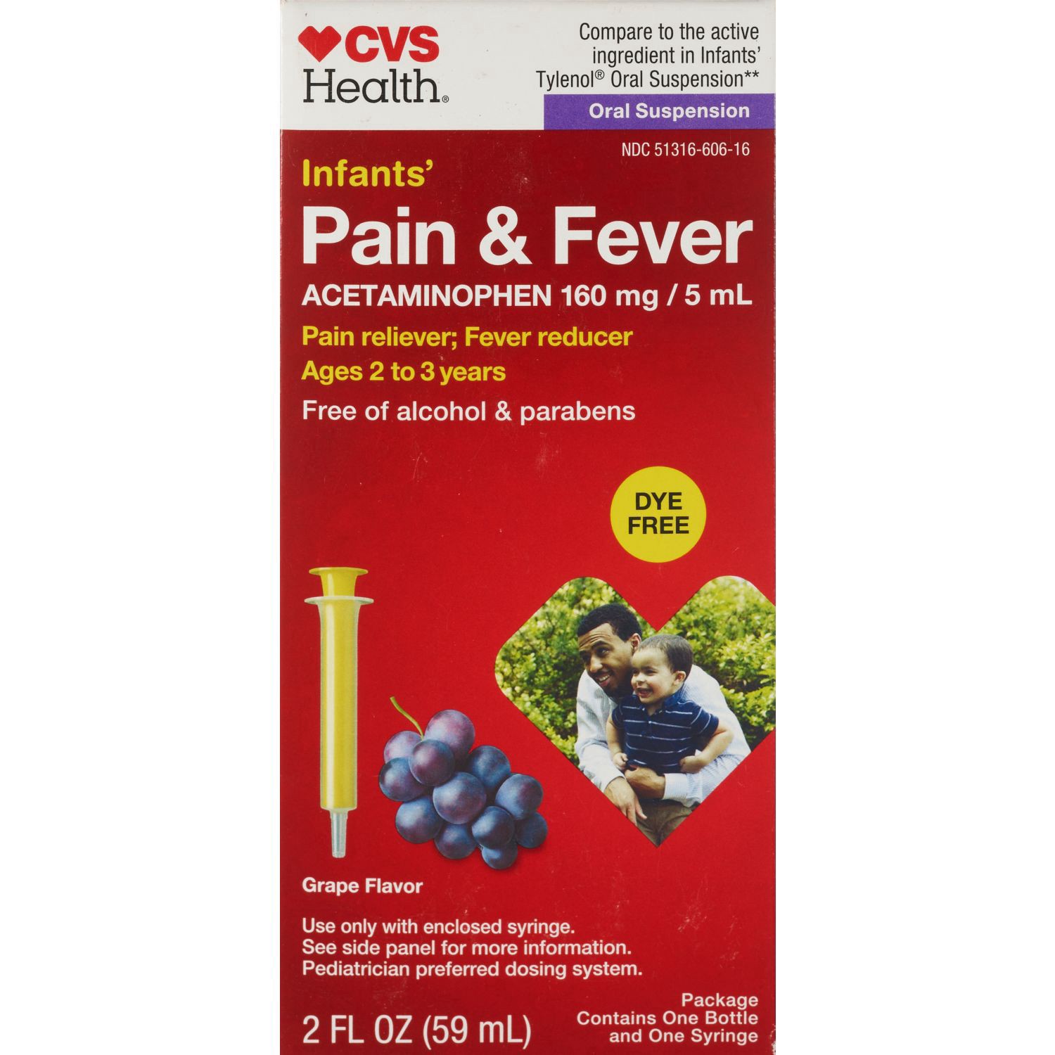slide 1 of 1, Cvs Health Infants' Pain & Fever, Grape, 2 Oz, 2 oz