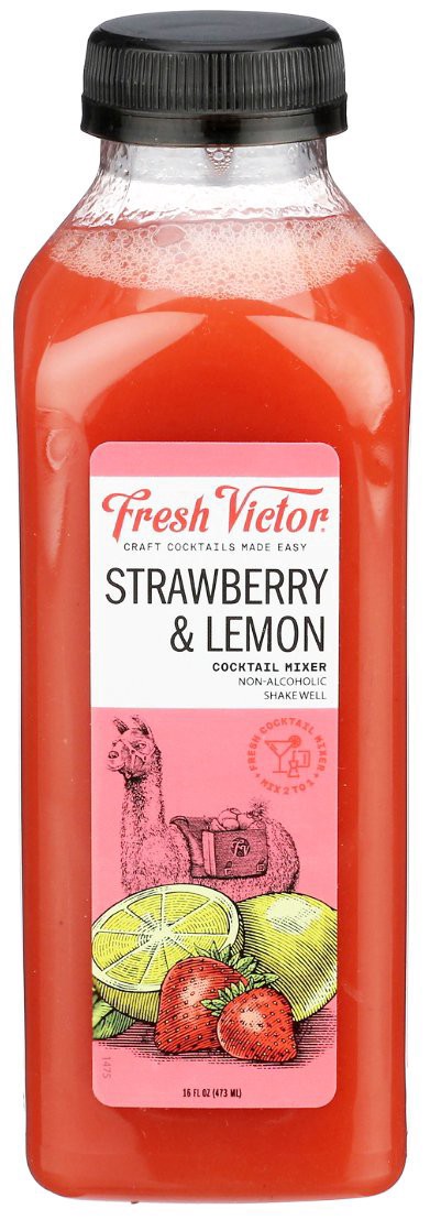 slide 1 of 1, Fresh Victor Strawberry & Lemon Cocktail Mixer, 16 oz