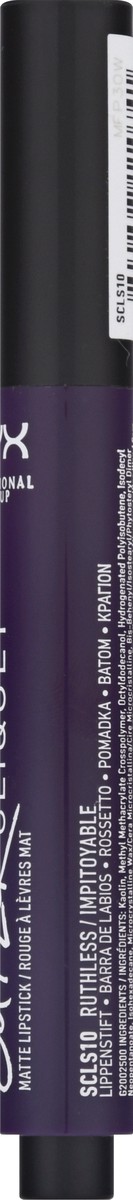 slide 5 of 11, NYX Professional Makeup Matte SCLS10 Ruthless Lipstick 0.05 oz, 0.05 fl oz