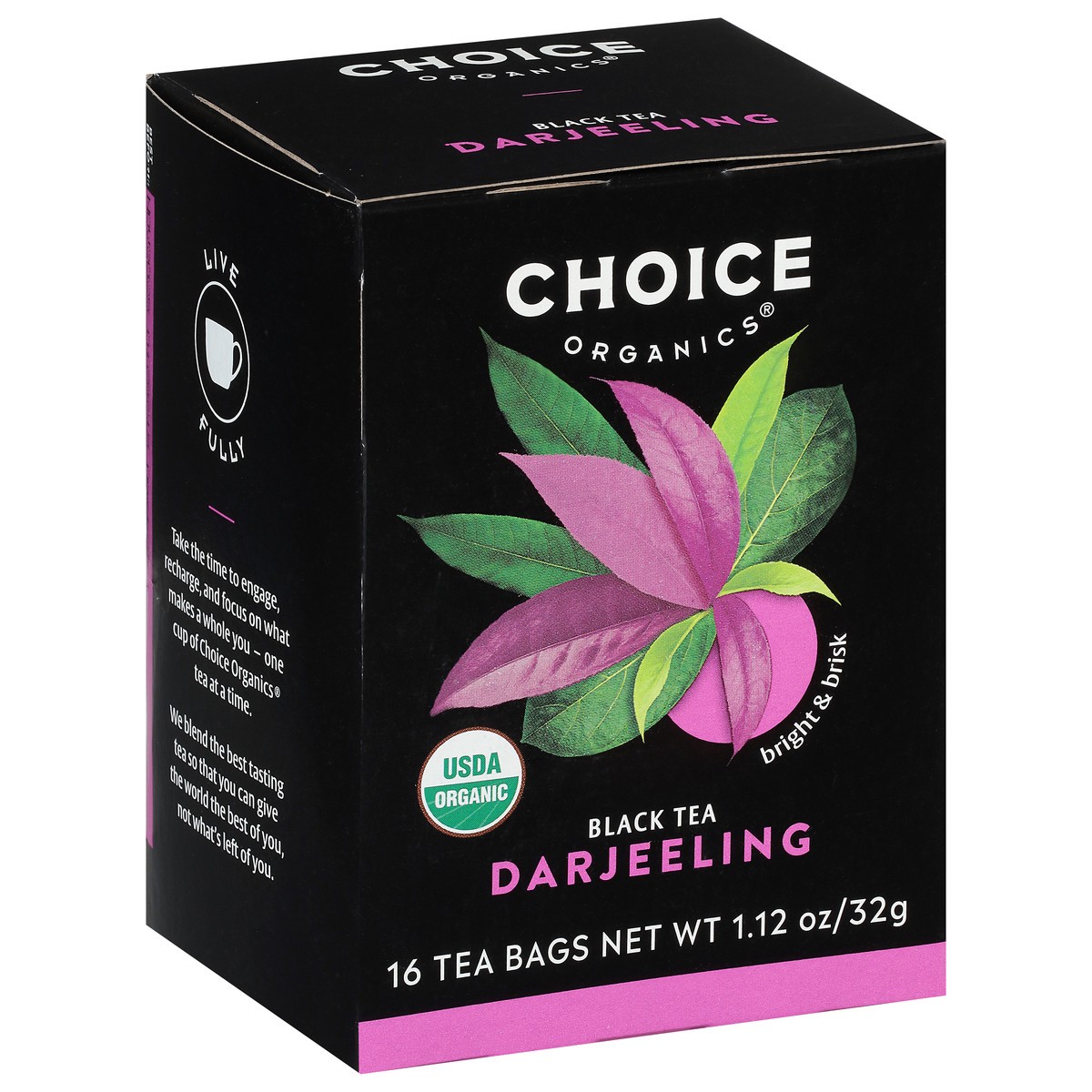 slide 2 of 10, Choice Organics Darjeeling Tea, Contains Caffeine, Black Tea Bags, 16 Count, 16 ct