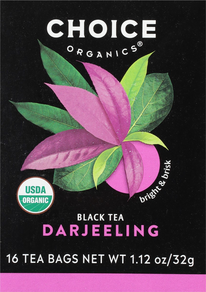 slide 6 of 10, Choice Organics Darjeeling Tea, Contains Caffeine, Black Tea Bags, 16 Count, 16 ct