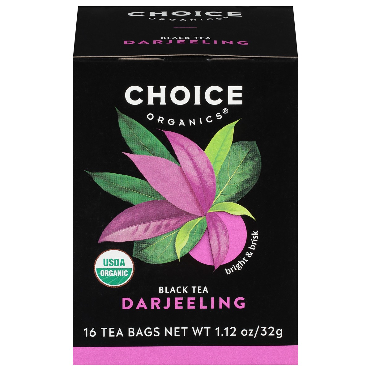 slide 9 of 10, Choice Organics Darjeeling Tea, Contains Caffeine, Black Tea Bags, 16 Count, 16 ct