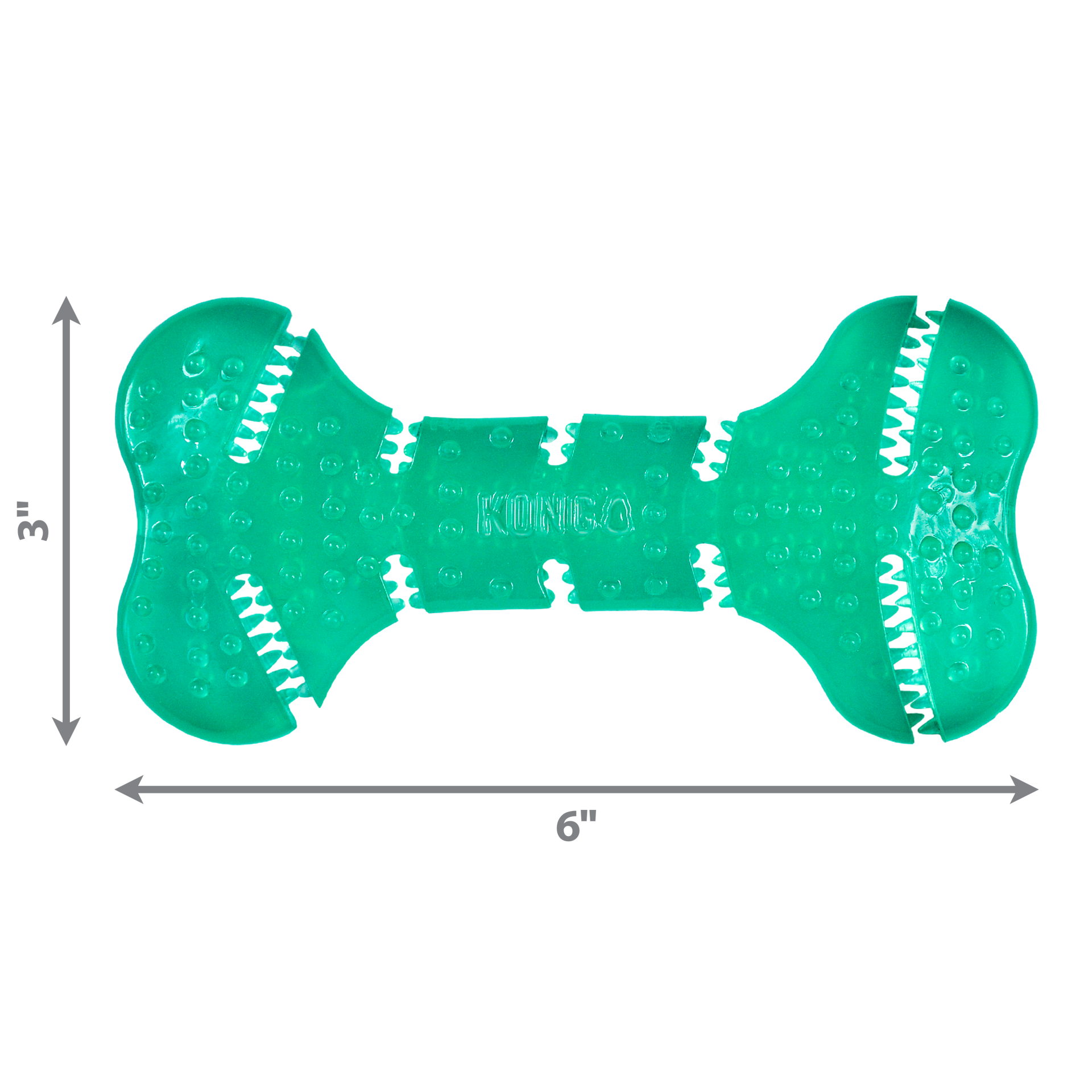 slide 2 of 4, KONG Squeezz Dental Bone Dog Toy, MED