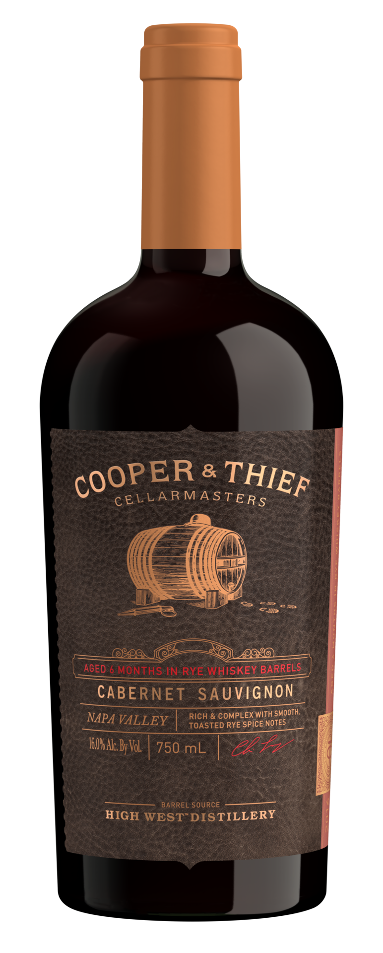 slide 1 of 7, Cooper and Thief Napa Valley Rye Barrel Aged Cabernet Sauvignon Red Wine, 750 mL Bottle, 25.36 fl oz