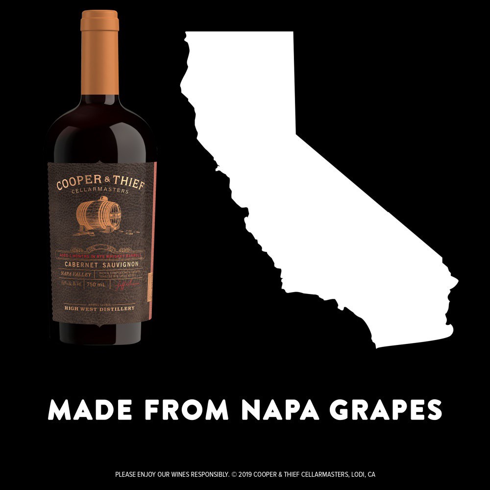 slide 5 of 7, Cooper and Thief Napa Valley Rye Barrel Aged Cabernet Sauvignon Red Wine, 750 mL Bottle, 25.36 fl oz