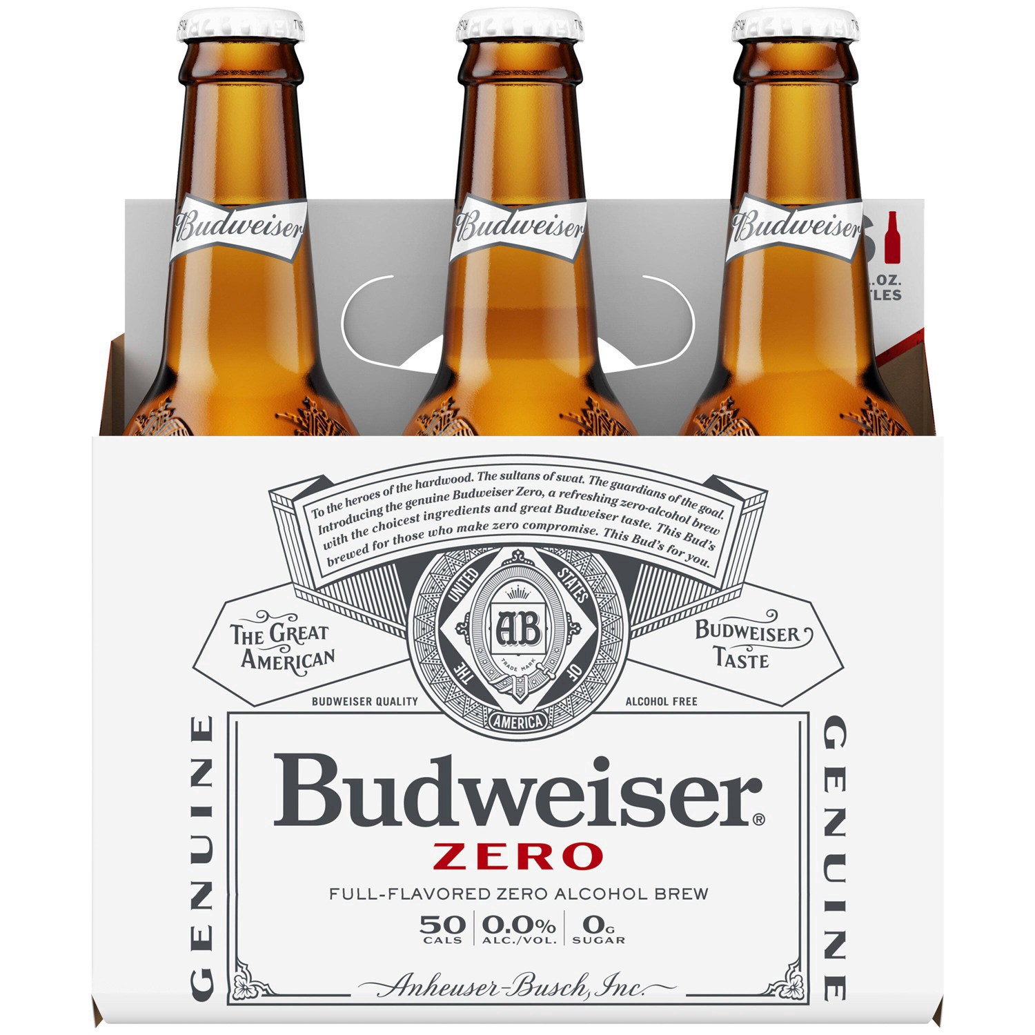 slide 18 of 25, Budweiser Zero Non Alcoholic Beer  6 pk / 12 fl oz Bottles, 6 ct; 12 fl oz