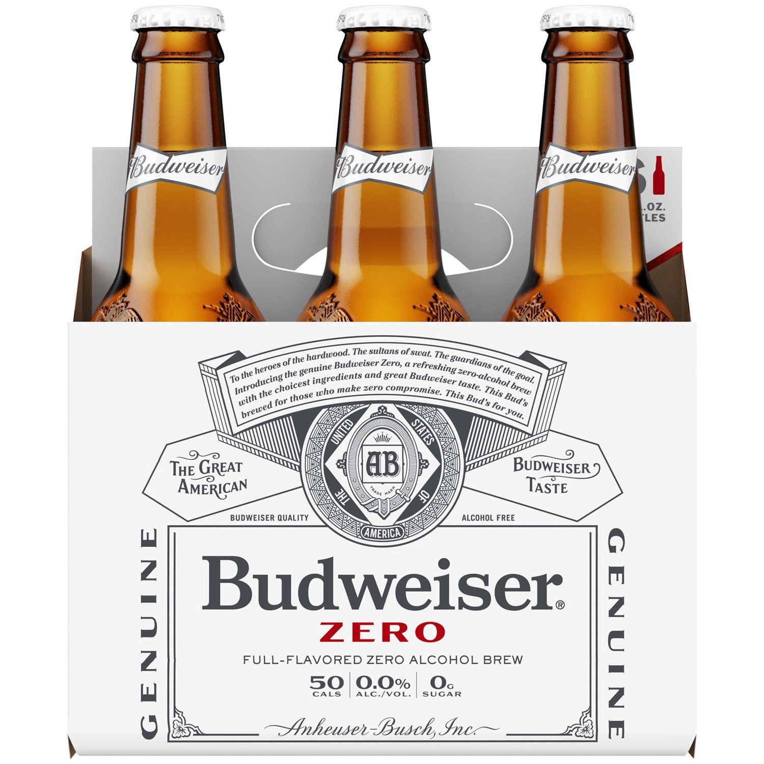 slide 19 of 25, Budweiser Zero Non Alcoholic Beer  6 pk / 12 fl oz Bottles, 6 ct; 12 fl oz