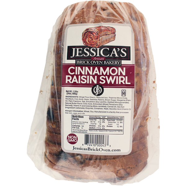 slide 1 of 1, Jessica's Brick Oven Cinnamon Raisin Bread, 24 oz