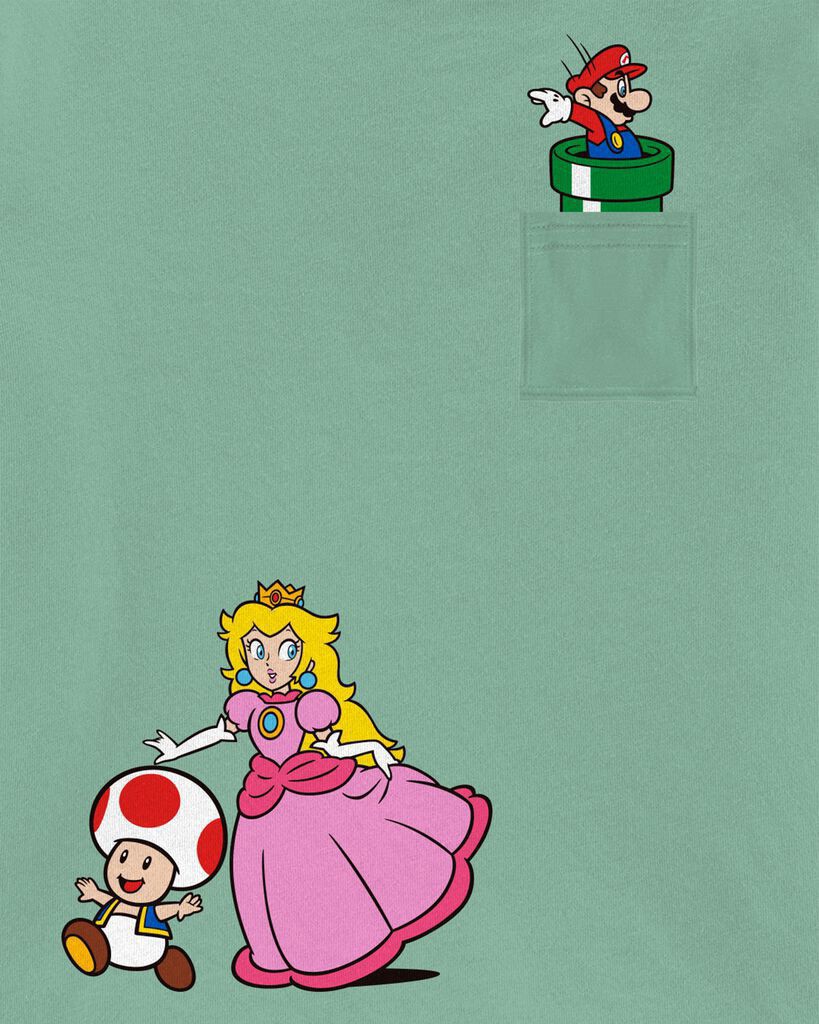 slide 3 of 3, Carter's Carters Kid Super Mario Bros™ Princess Peach Short-Sleeve Graphic Tee - Green Green 7, 1 ct