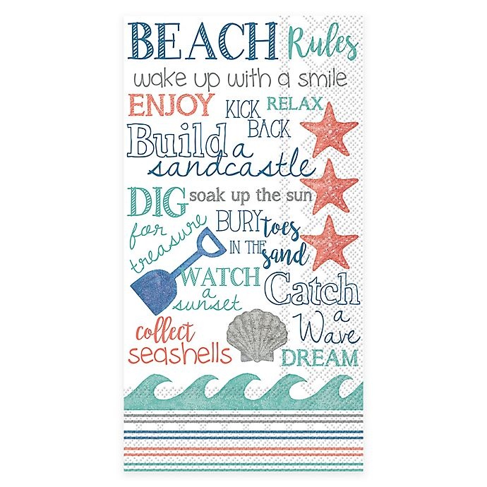 slide 1 of 1, Boston International 3-Ply Beach Themes Paper Guest Towels, 16 ct