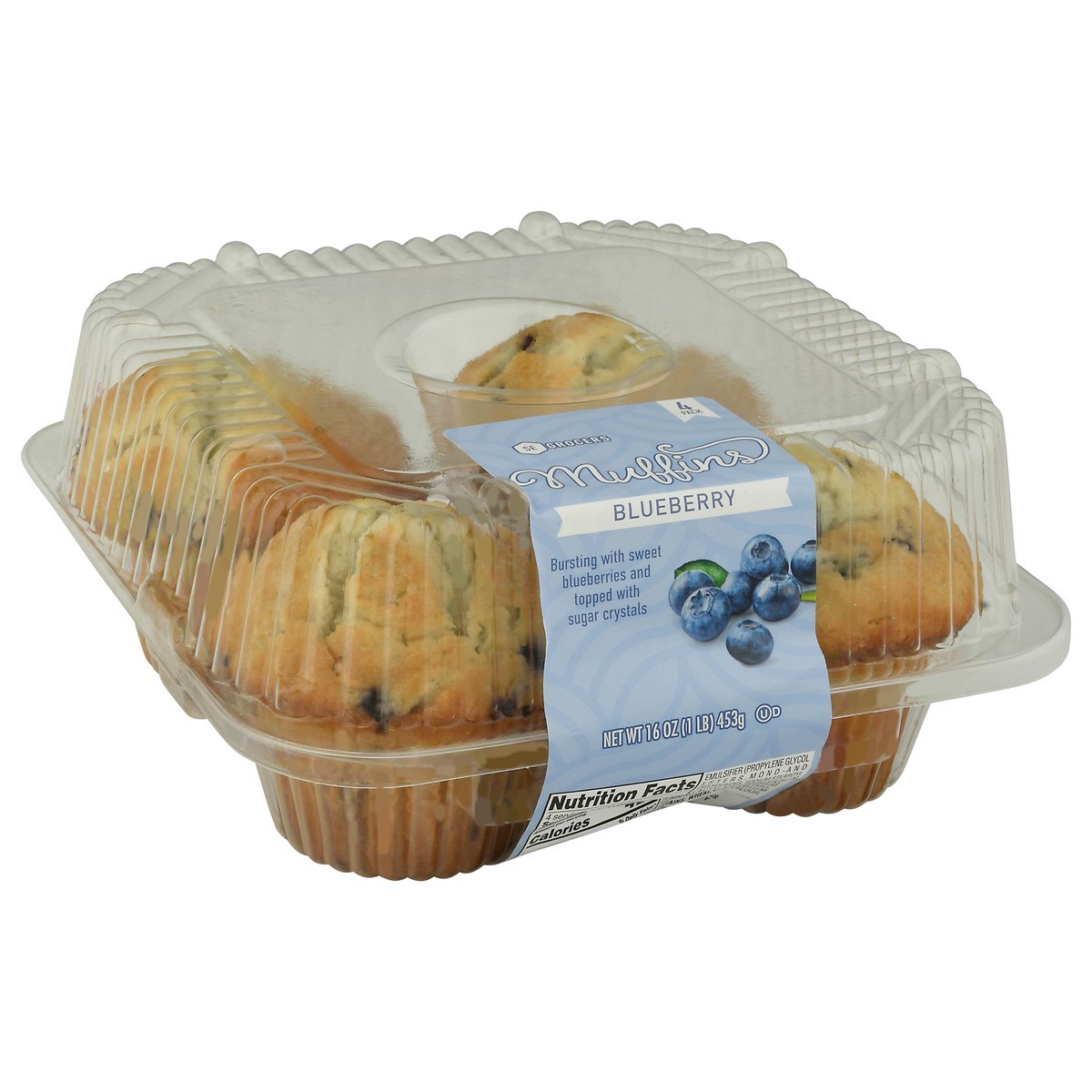 slide 8 of 13, SE Grocers 4 Pack Blueberry Muffins 4 ea, 1 ct