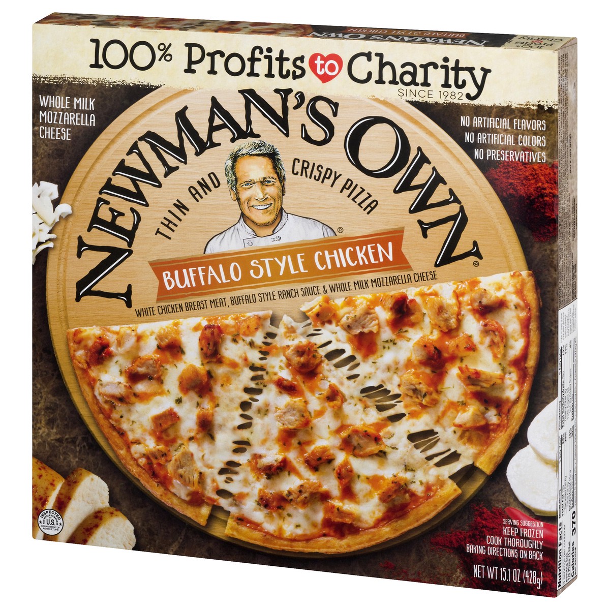 slide 7 of 10, Newman's Own Thin & Crispy Crust Buffalo Style Chicken Pizza 15.1 oz, 15.1 oz