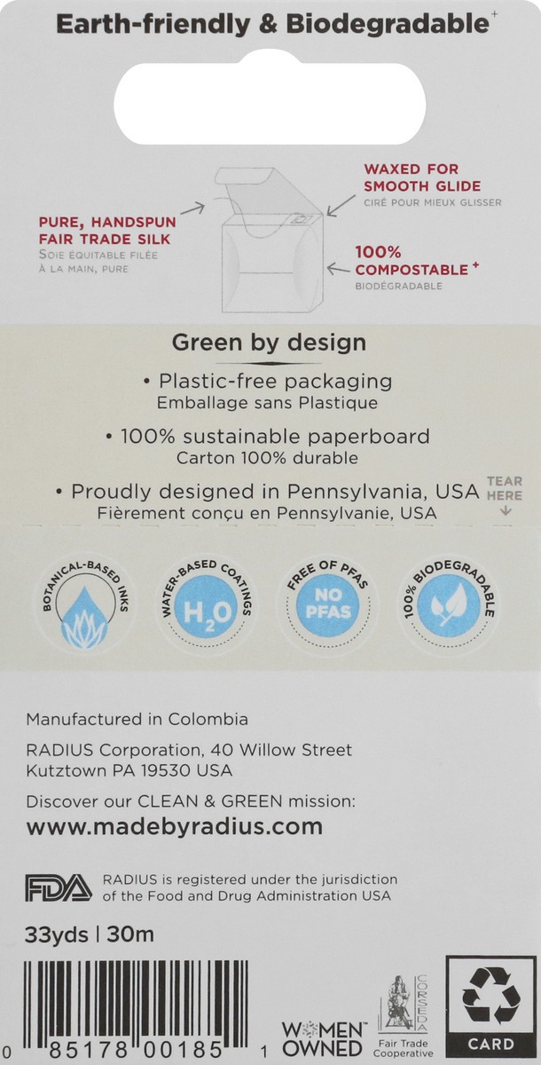 slide 8 of 9, Radius Pure Silk Natural Unscented Floss 1 ea, 1 ct