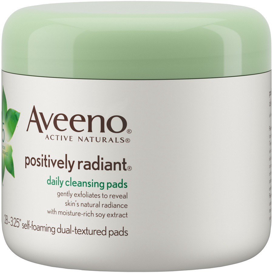 slide 3 of 6, AVEENO POSITIVELY RADIANT Daily  Cleansing Pads, 28 Count, 28 ct