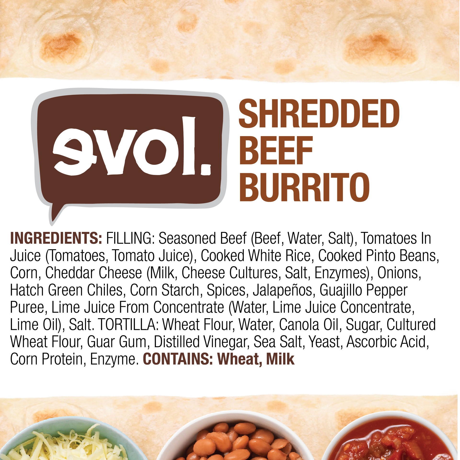 slide 2 of 5, EVOL Shredded Beef Burrito, 6 oz
