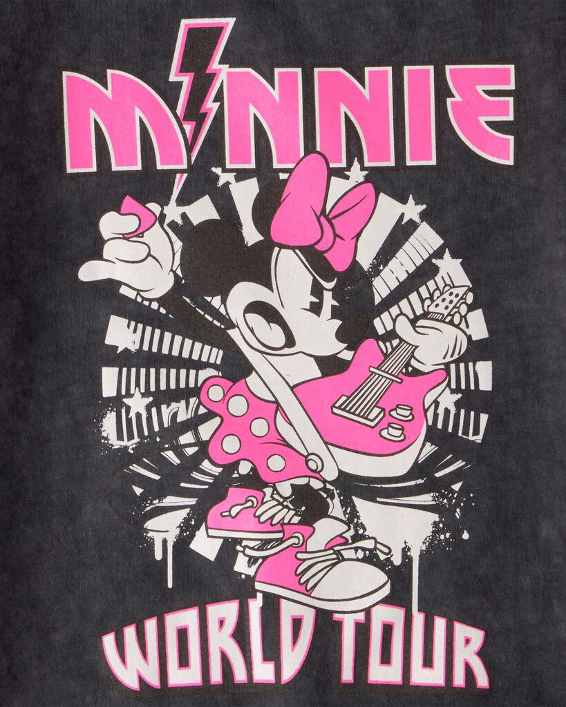 slide 4 of 4, Carter's Carters Kid Disney© Minnie Mouse Music Short-Sleeve Graphic Tee - Black/Pink Black 7, 1 ct