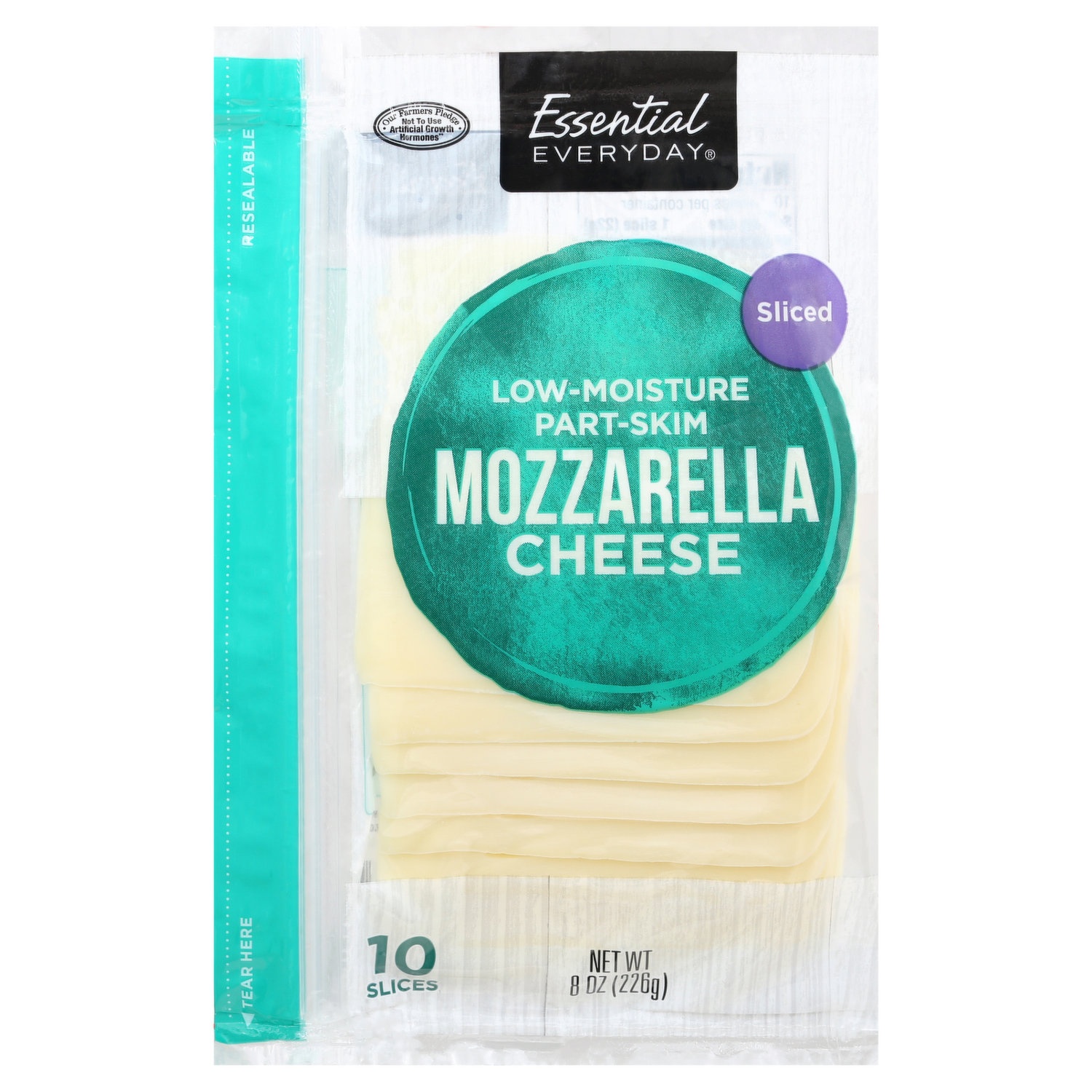 Essential Everyday Cheese, Mozzarella, LowMoisture, Part Skim, Sliced