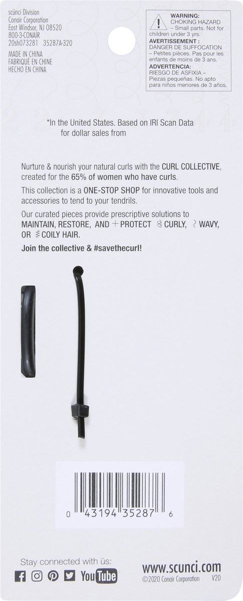 slide 8 of 11, scünci Scunci Curl Collective Coily Jaw Clip, Black, 1 ct