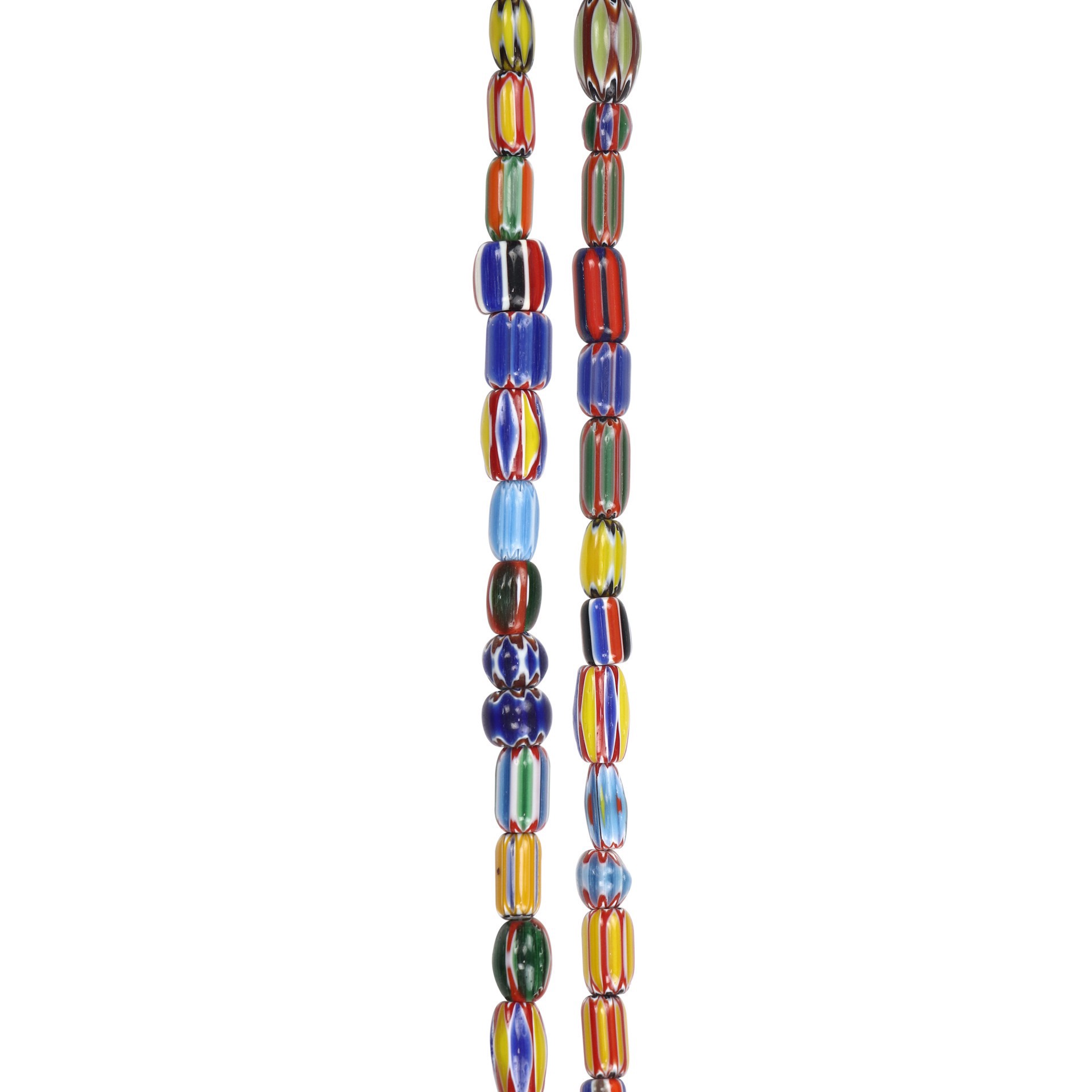 slide 2 of 3, Multicolor Geo Print Lamp Work Glass Mixed Beads By Bead Landing, 4mm-16mm