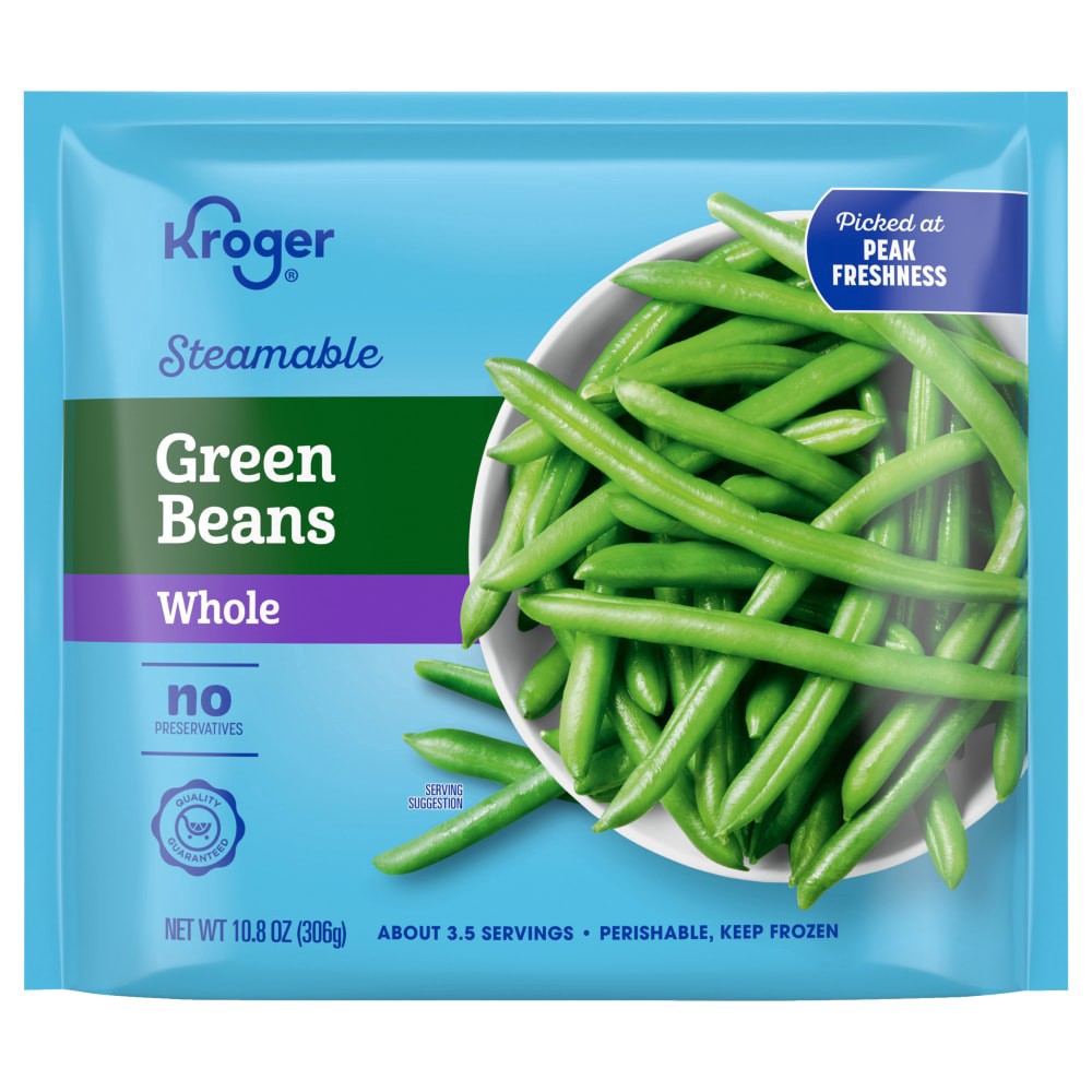 slide 1 of 3, Kroger® Steamable Whole Green Beans, 10.8 oz