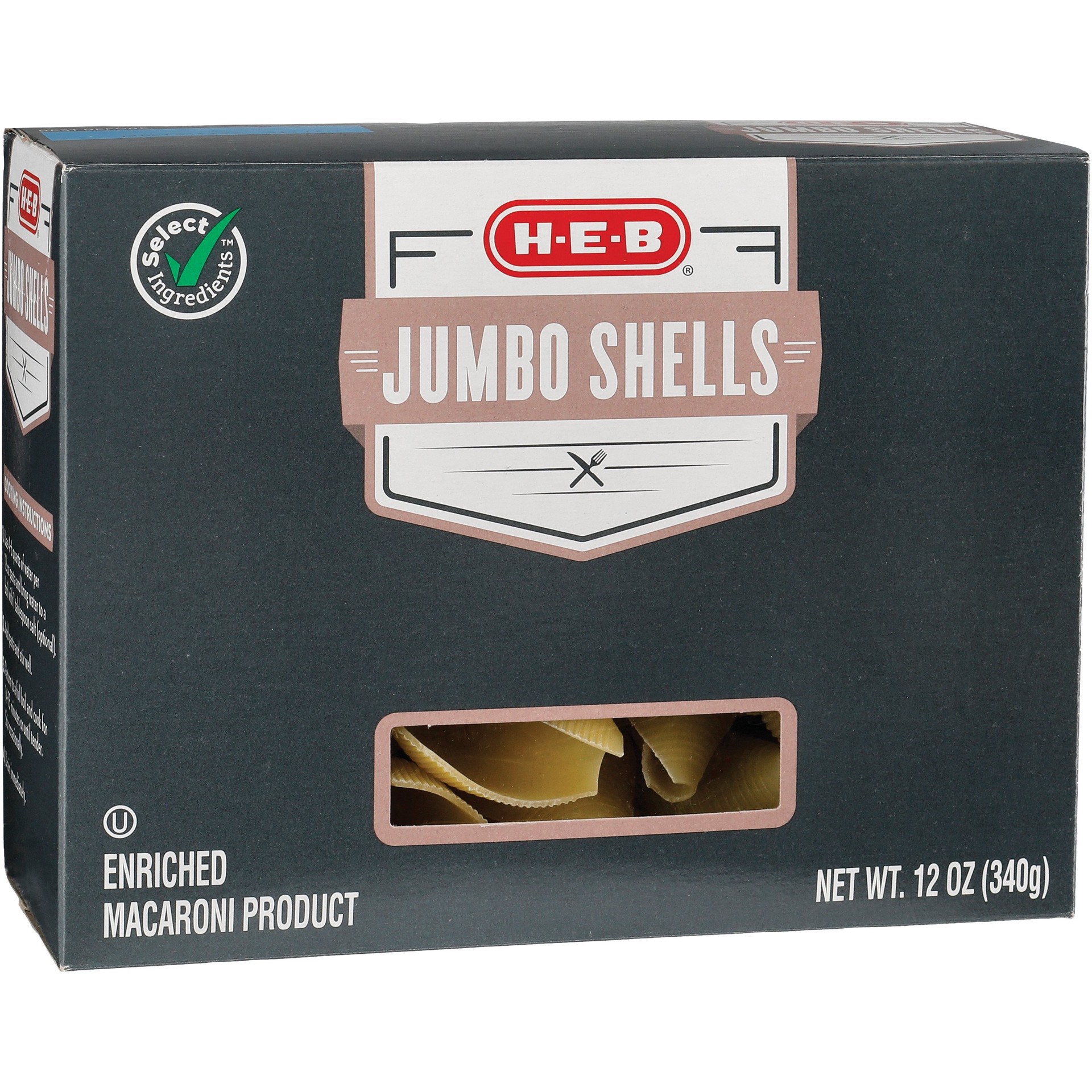slide 1 of 1, H-E-B Jumbo Shells, 12 oz