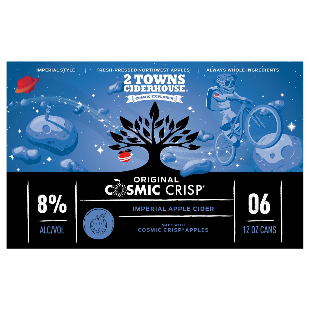 slide 1 of 4, 2 Towns Ciderhouse Cosmic Crisp Imperial Cider, 6 ct; 12 fl oz