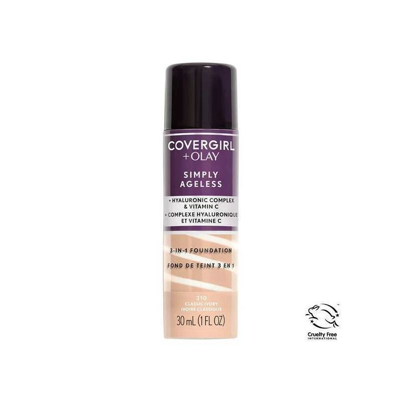 slide 1 of 5, Covergirl Olay Simply Ageless 3In1 Foundation - 210 Classic Ivory, 1 fl oz