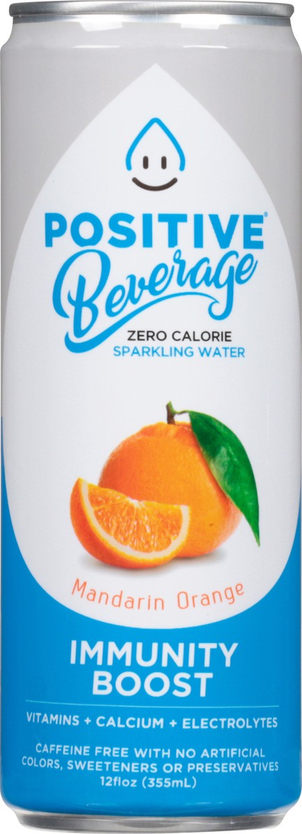 slide 6 of 13, Positive Beverage Immunity Boost Sparkling Mandarin Orange Electrolyte Beverage - 12 ct; 12 oz, 12 ct; 12 oz