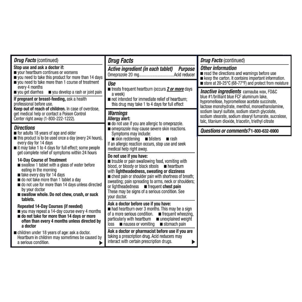 slide 3 of 3, Kroger® Omeprazole Acid Reducer Delayed Release Tablets 20mg, 14 ct