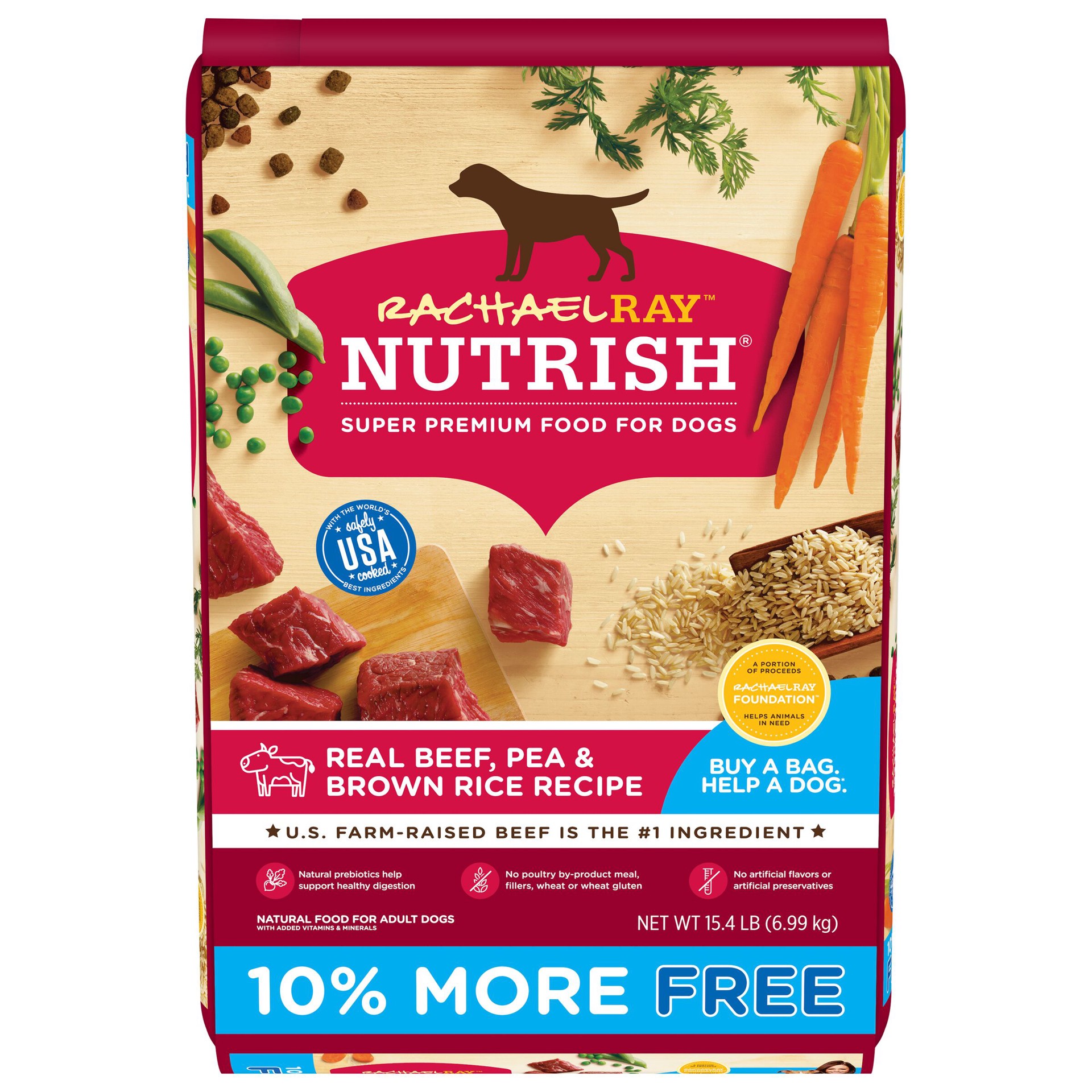 slide 1 of 4, Rachael Ray Nutrish Natural Premium Dry Dog Food, Real Beef, Pea, & Brown Rice Recipe, 15.4 Lbs, 15.4 lb