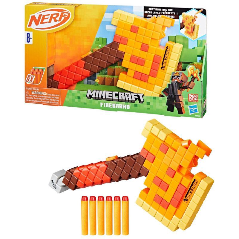 slide 1 of 9, NERF Minecraft Firebrand Axe, 1 ct