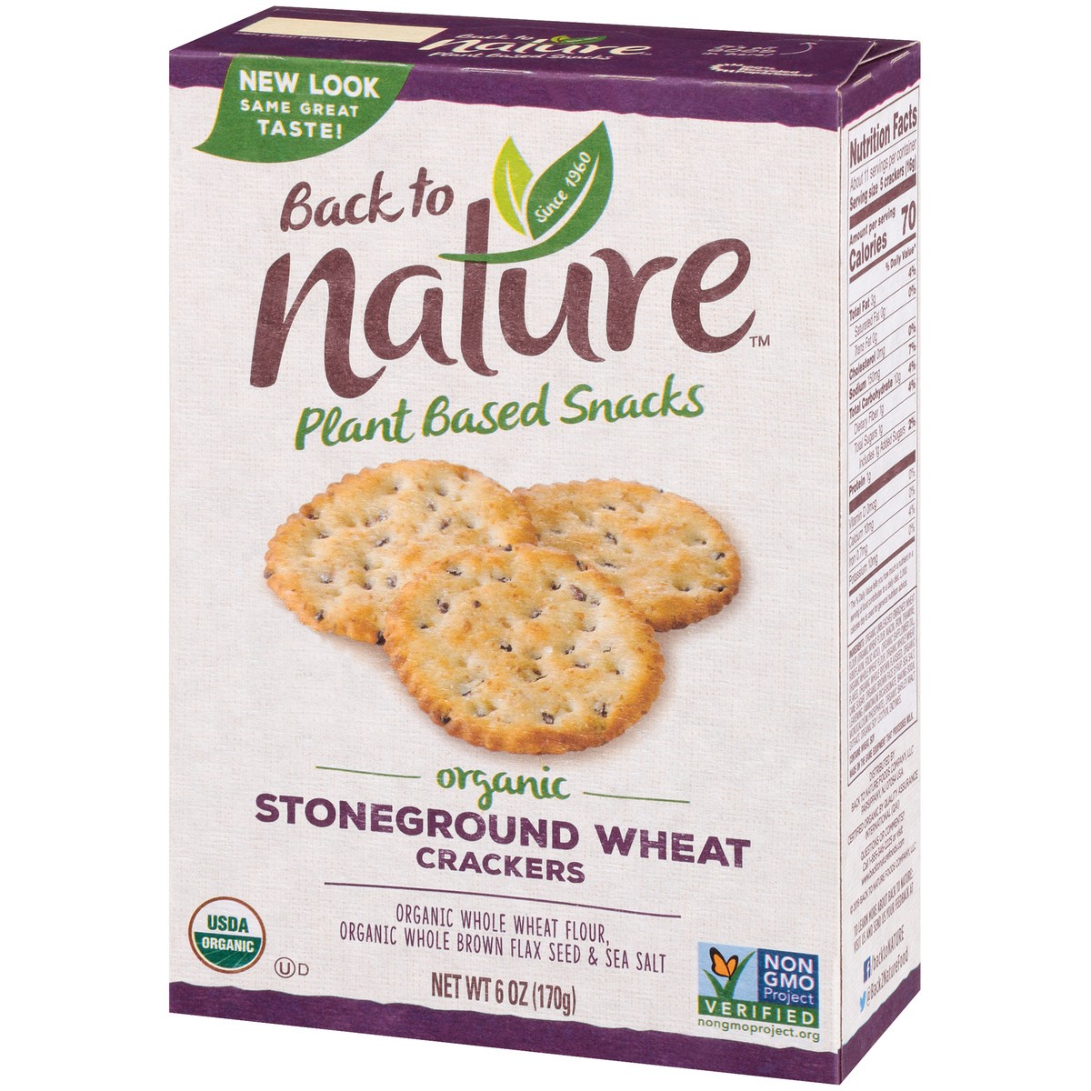 slide 3 of 9, Back to Nature Crackers, 6 oz