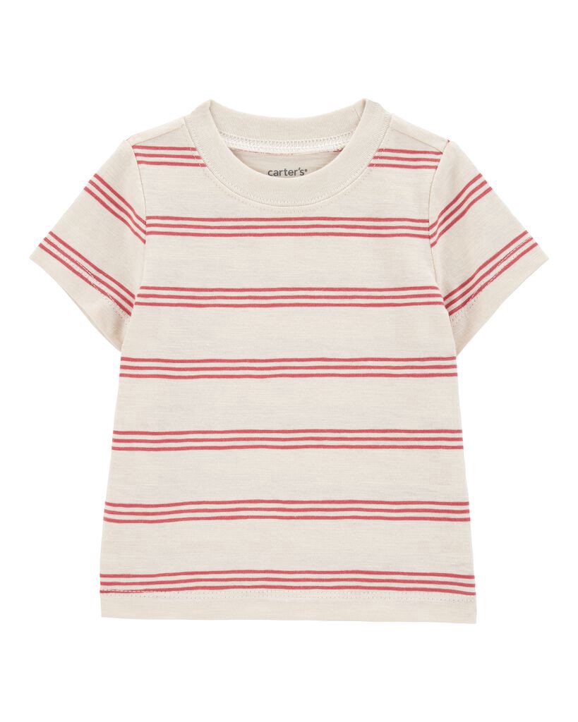 slide 2 of 4, Carter's Baby 2-Piece Striped Tee & Denim Shortall Set Navy/Ivory 18M, 1 ct