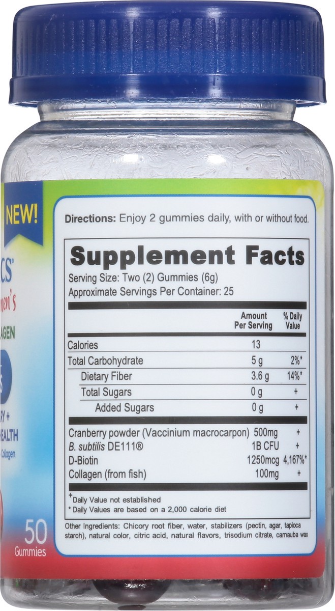 slide 3 of 9, TruBiotics Gummies Women's Sugar-Free Natural Cran-Cherry Flavor Probiotic + Collagen 50 ea, 50 ct