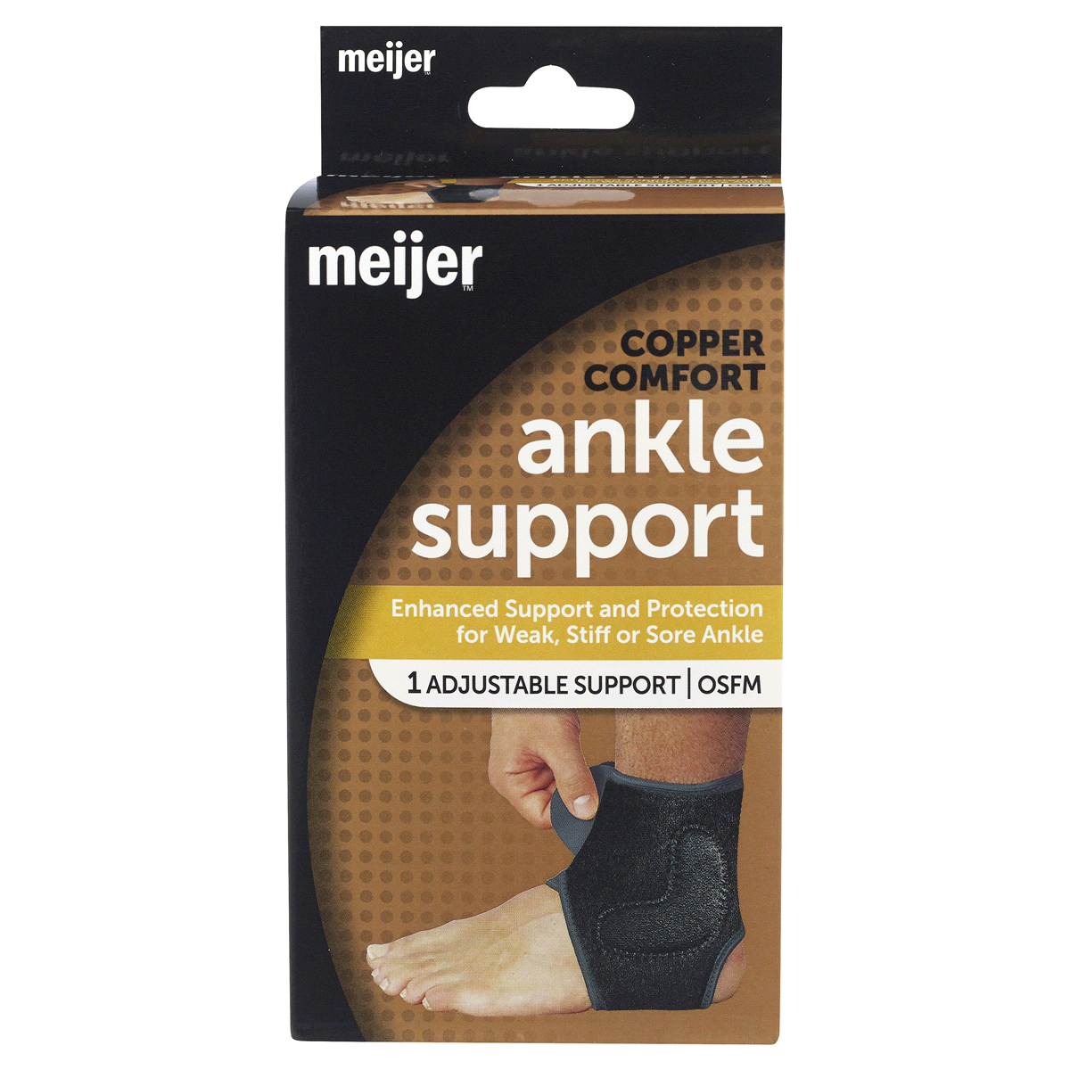 slide 1 of 7, Meijer Copper Comfort Ankle Support, 1 ct