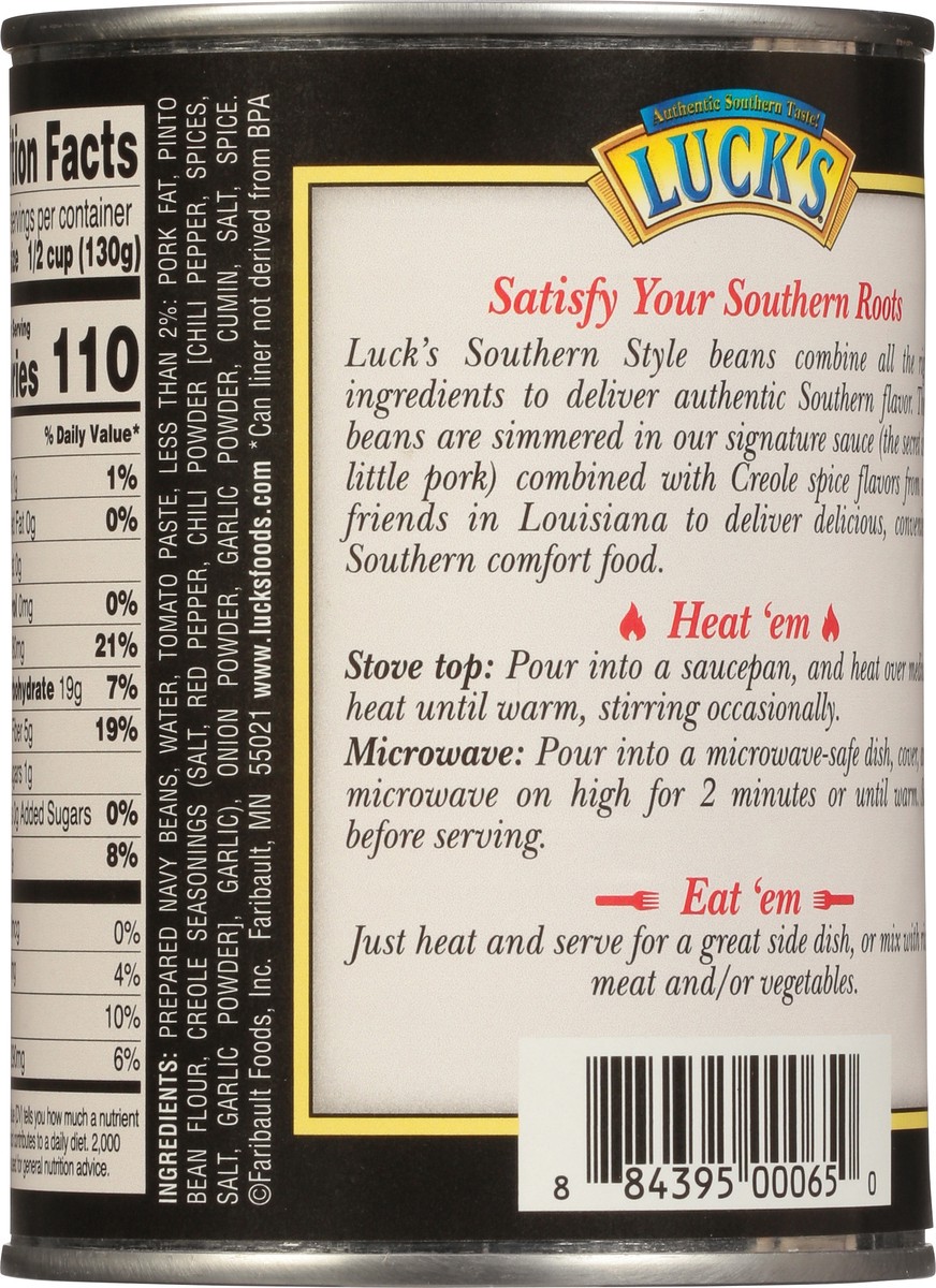 slide 9 of 9, Luck's Southern Style Navy Beans in Creole Sauce Seasoned with Pork 20 oz, 20 oz