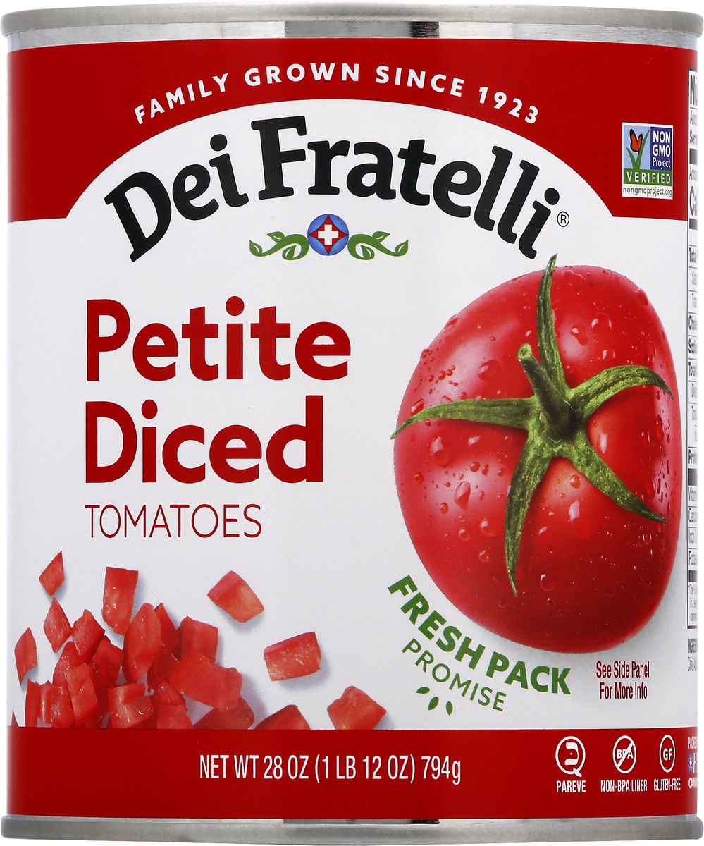 slide 1 of 9, Dei Fratelli Petite Diced Tomatoes, 28 oz