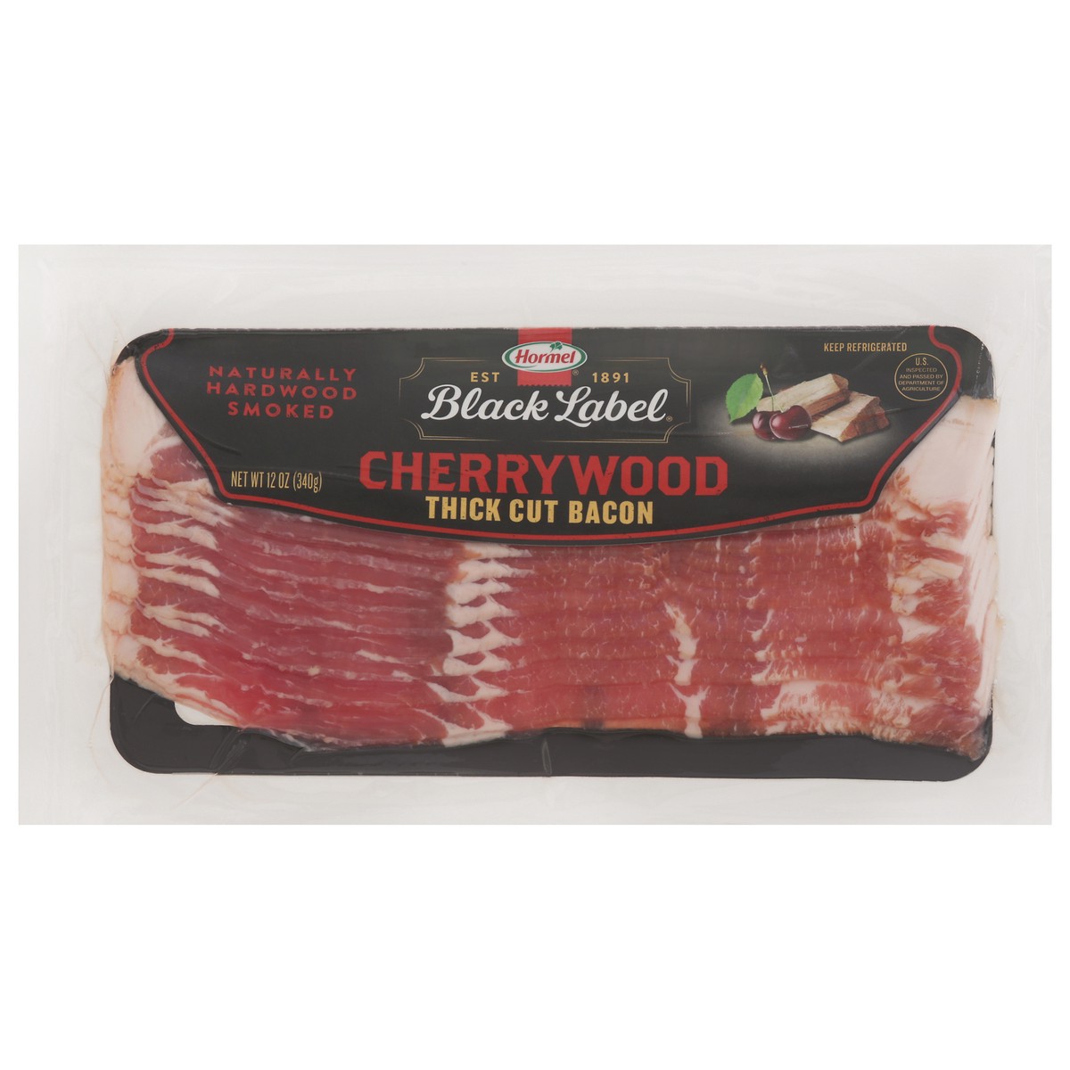 slide 1 of 6, Hormel Black Label Thick Cut Cherrywood Bacon 12 oz, 12 oz
