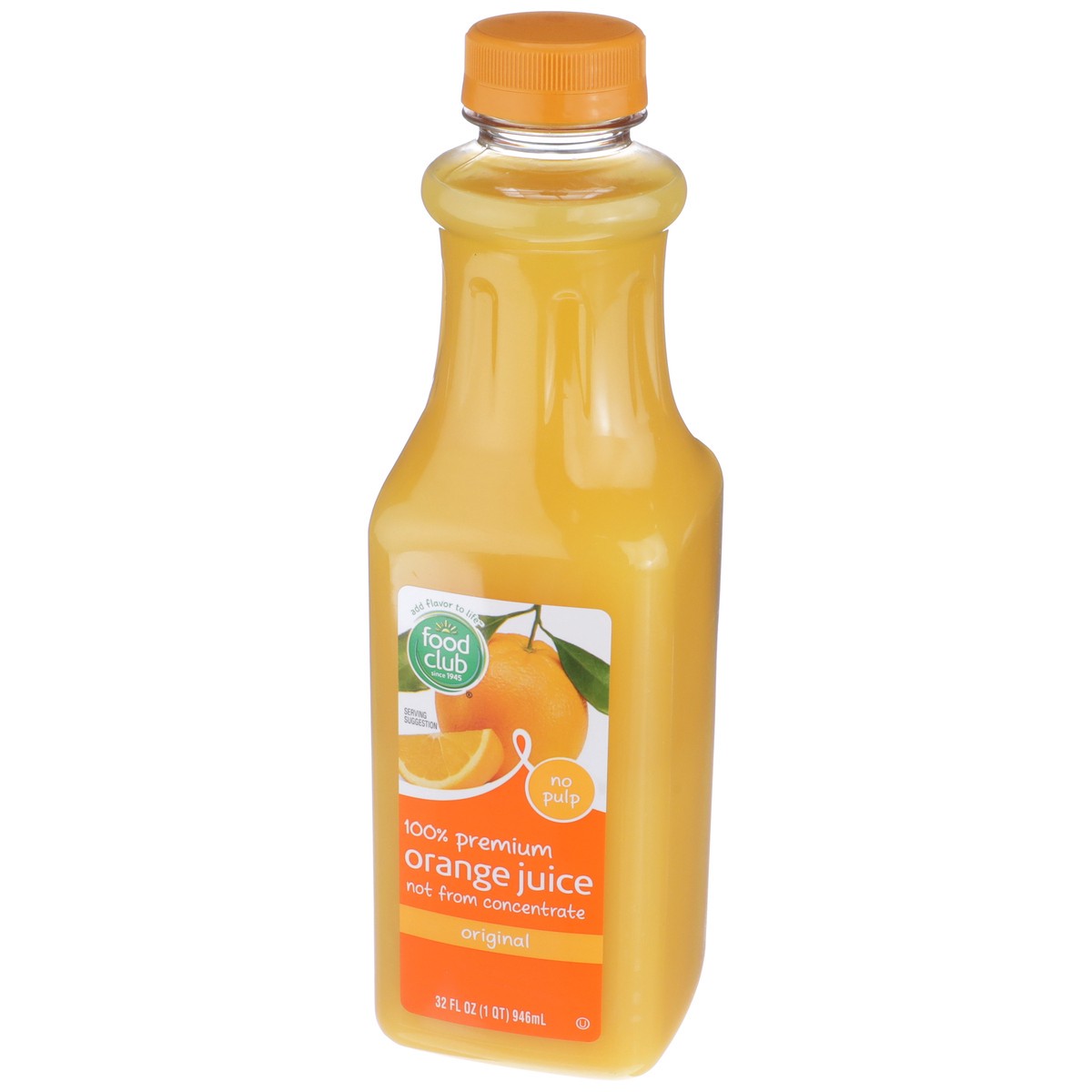 slide 4 of 9, Food Club Original No Pulp 100% Premium Orange Juice - 32 oz, 32 oz