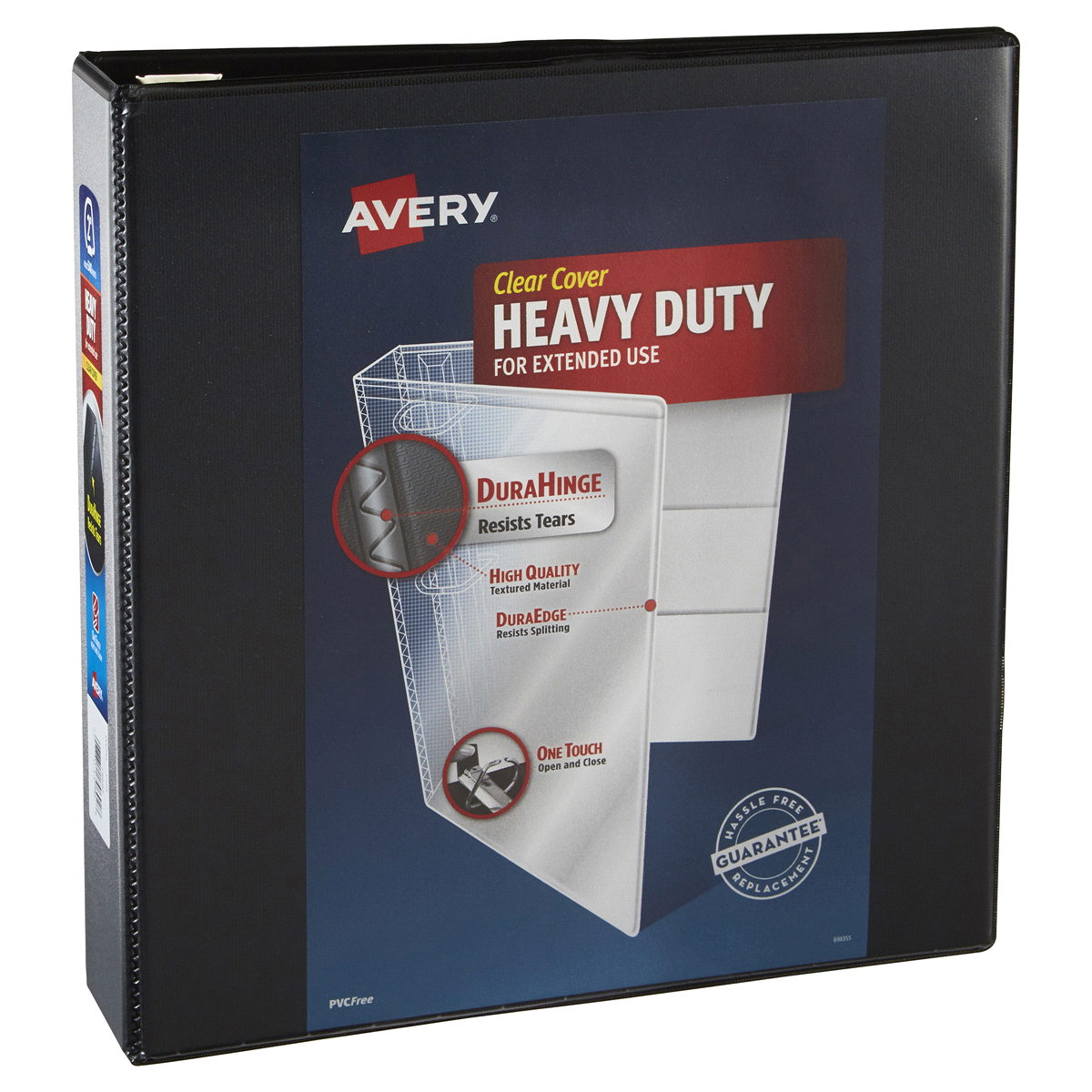 slide 2 of 2, Avery 2" Heavy Duty View Binder With One Touch EZD Rings - Black, 1 ct