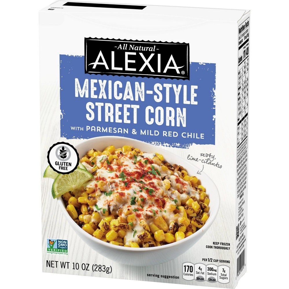 slide 3 of 3, Alexia All Natural Mexican-Style Street Corn With Parmesan & Mild Red Chile, 10 oz
