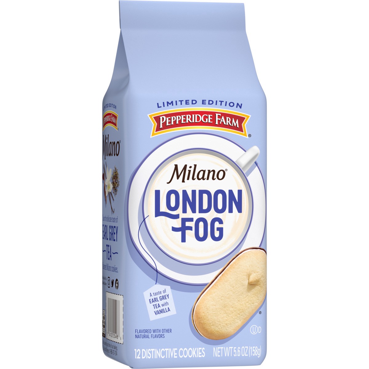 slide 10 of 12, Pepperidge Farm Milano London Fog Earl Grey Flavored Tea Cookies, 5.6 Oz Bag (12 Cookies), 5.6 oz