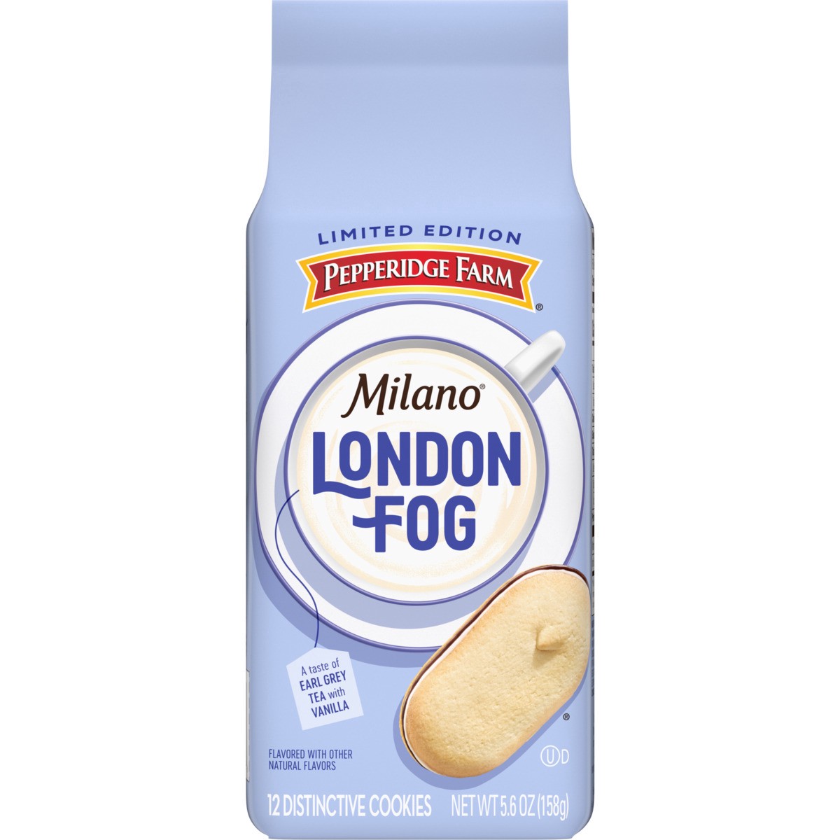 slide 3 of 12, Pepperidge Farm Milano London Fog Earl Grey Flavored Tea Cookies, 5.6 Oz Bag (12 Cookies), 5.6 oz
