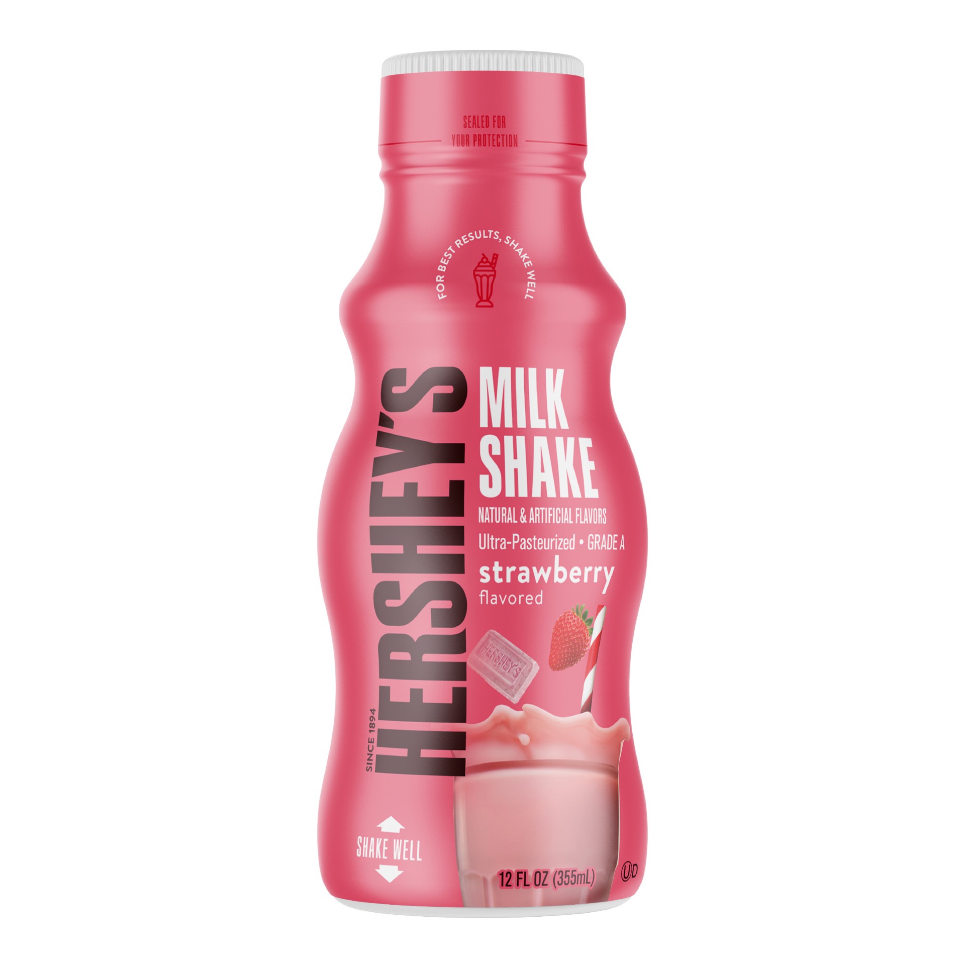 slide 1 of 2, Hershey's Strawberry Flavored Milkshake, 12 oz, 12 oz