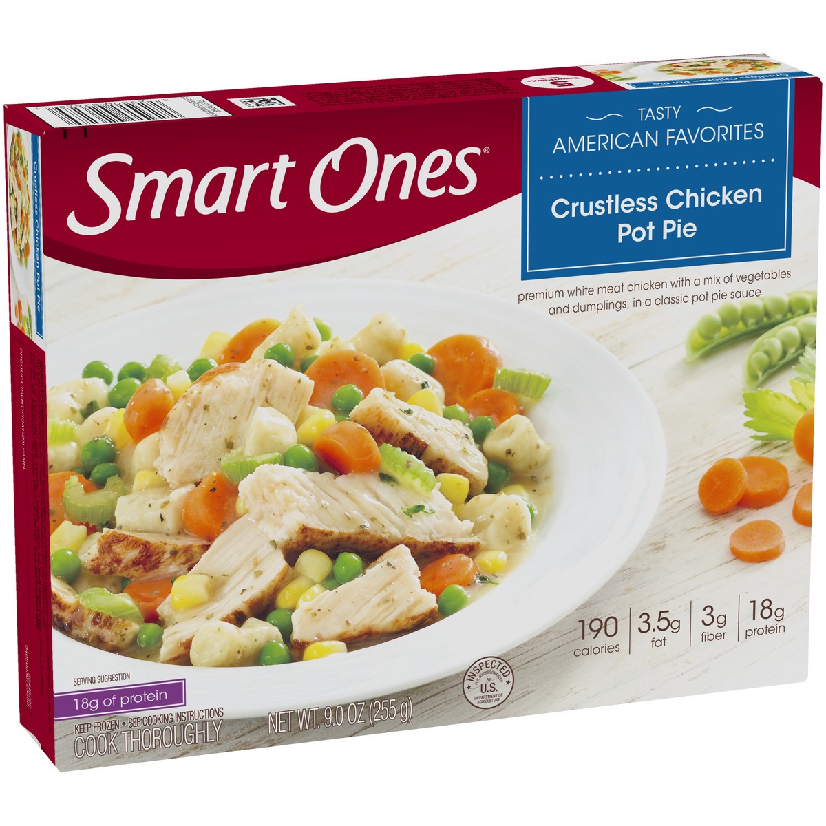 slide 5 of 9, Smart Ones Crustless Chicken Pot Pie Frozen Meal, 9 oz Box, 9 oz